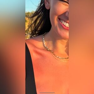 Gorjana gold chain link necklace with original bag